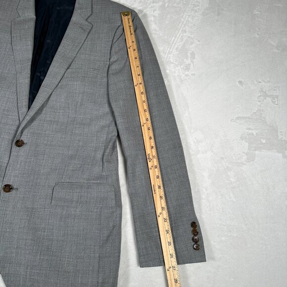 J. Crew Blazer Men Size 42L Gray 100% Wool Voyager Thompson Two Button B8632 EUC - Picture 2 of 11